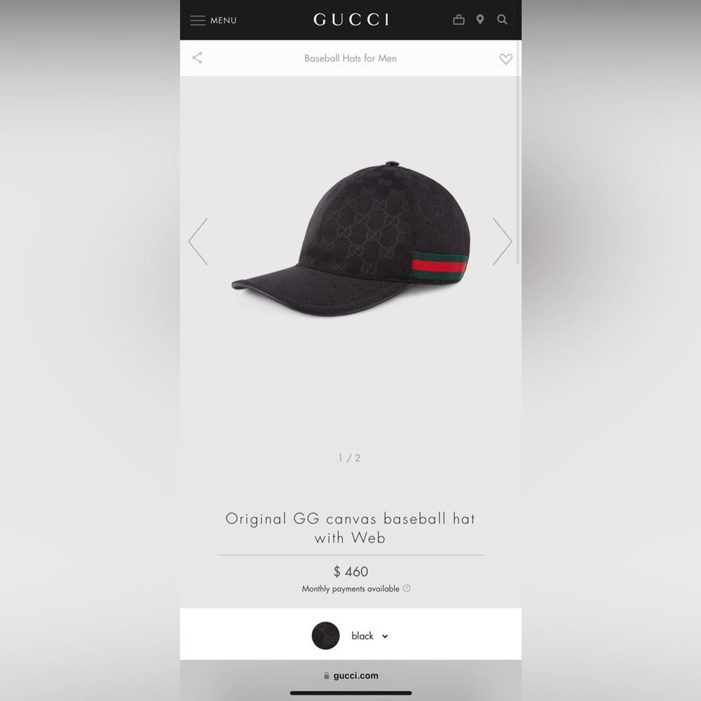 Classic Gucci Hat in black GG Supreme